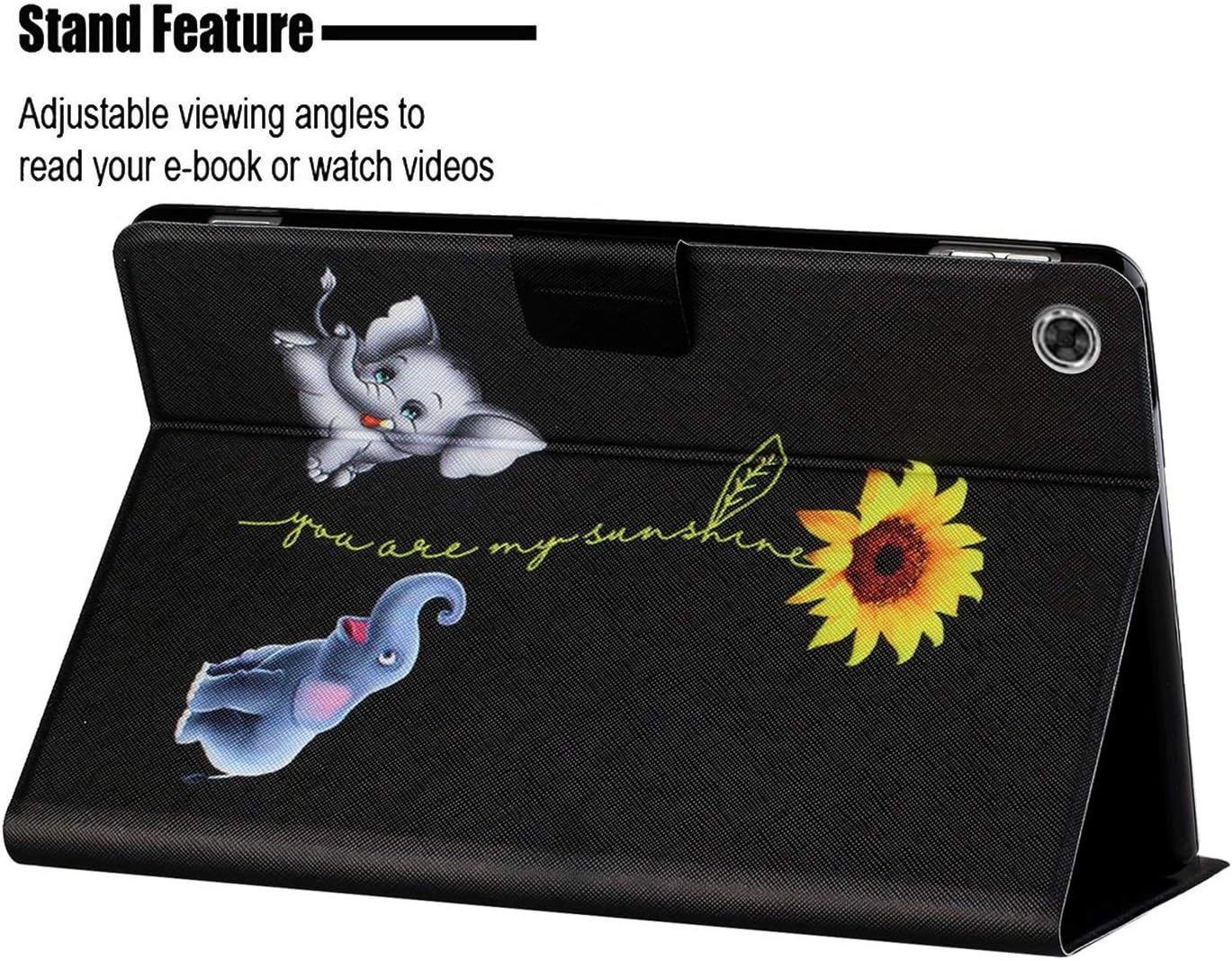 Case for Lenovo Tab M10 Plus 10.3 Tablet Protective Leather Cover Folio Slim Lightweight with Flip Stand Card Holder Lenovo Tab M10 FHD Plus TB-X606F 10.3 Cover (Daisy Elephant) - Image 4