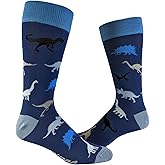 Crazy Dog T-Shirts Mens Dinosaur Socks Cool Graphic Fun Pattern Sock Unique Jurassic Prehistoric T-Rex Dino Lover Funny Novelty Footwear