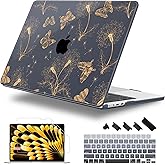 Lepeoac for MacBook Air 13.6 inch Case M4 M3 M2 2025 2024-2022 Release Model A3240 A3113 A2681, Sturdy Plastic Hard Shell Case for MacBook Air M2 13 inch with Touch ID, Butterflies