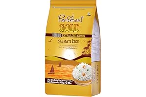 Parliament Gold Jumbo Extra Long Basmati Rice Beyond 8mm Indian Risotto All Natural Vegan Gluten Friendly NON-GMO Aged Perfection Luxurious Taste Product of India 2Lbs