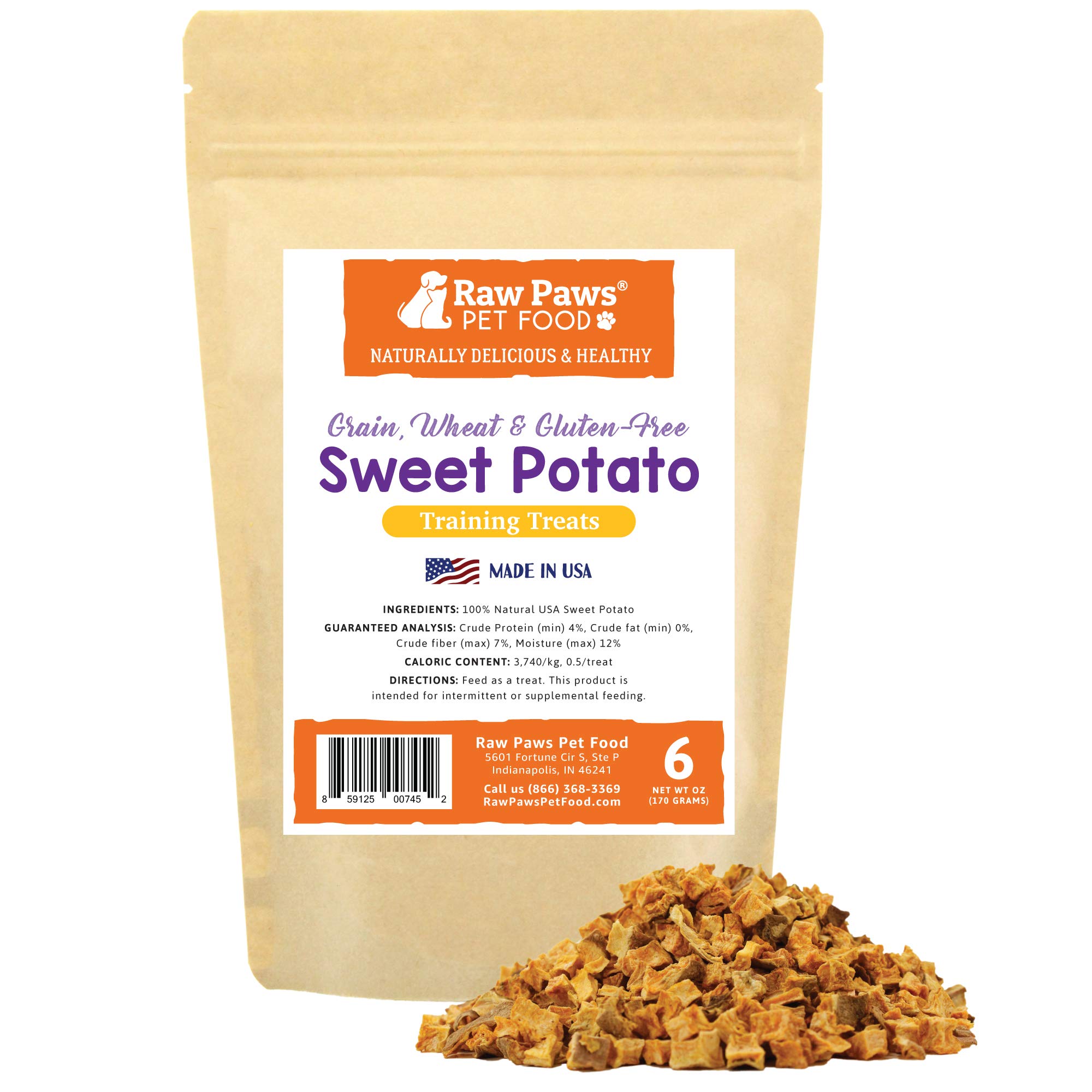 Raw Paws Pet GrainFree Sweet Potato Training Treats for Dogs Made in