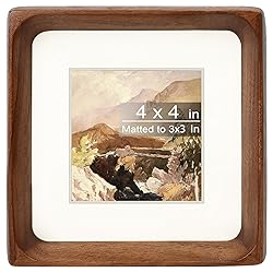 Gdfmsc Square 4x4 Picture Frame with Mat for