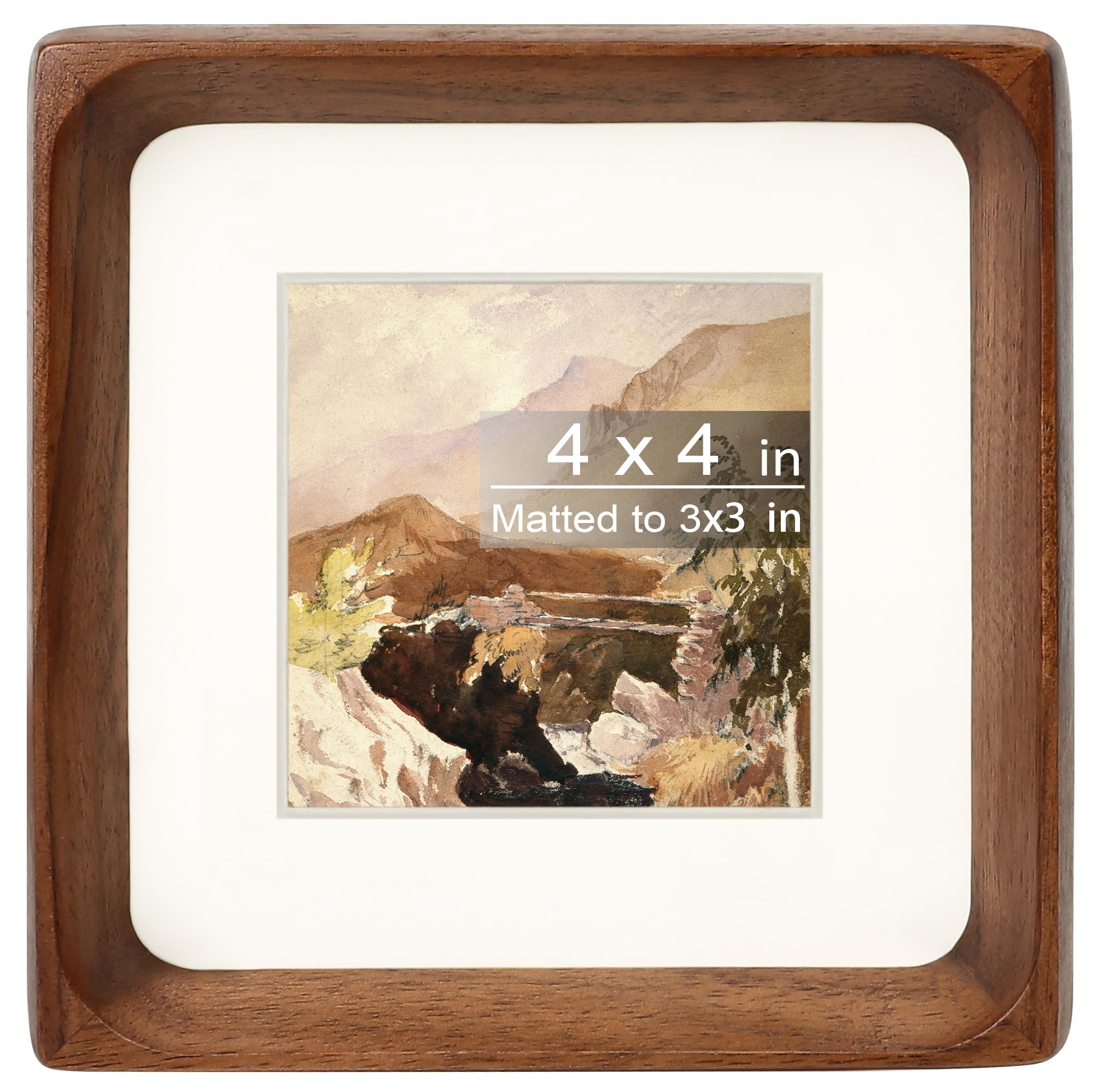 Gdfmsc Square 4x4 Picture Frame with Mat for