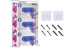 ALPINE INDUSTRIES Alpine Glove Holder for Wall Mount - Latex Glove Holder Wire Dispenser for Wall Disposable Box & Tissue Box - Fits 3 Boxes (Black)