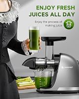 AMZCHEF Juicer Machines Cold Press Slow Masticating Juice Extractor Grey view 7