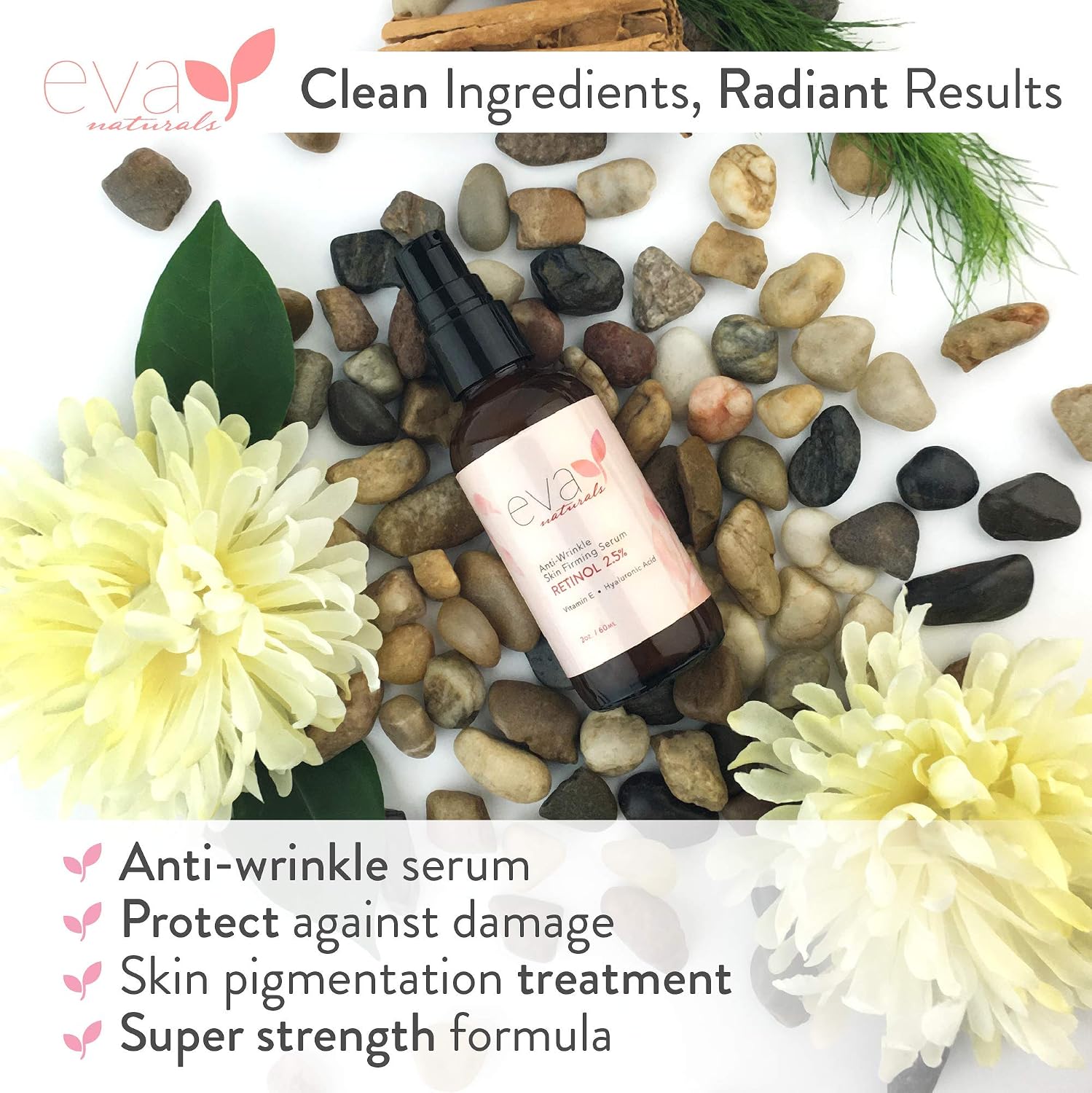 Retinol Serum 2.5% by Eva Naturals (60 ml, Double-Sized Bottle), Best Anti-Aging Serum, Minimizes Wrinkles - Image 4