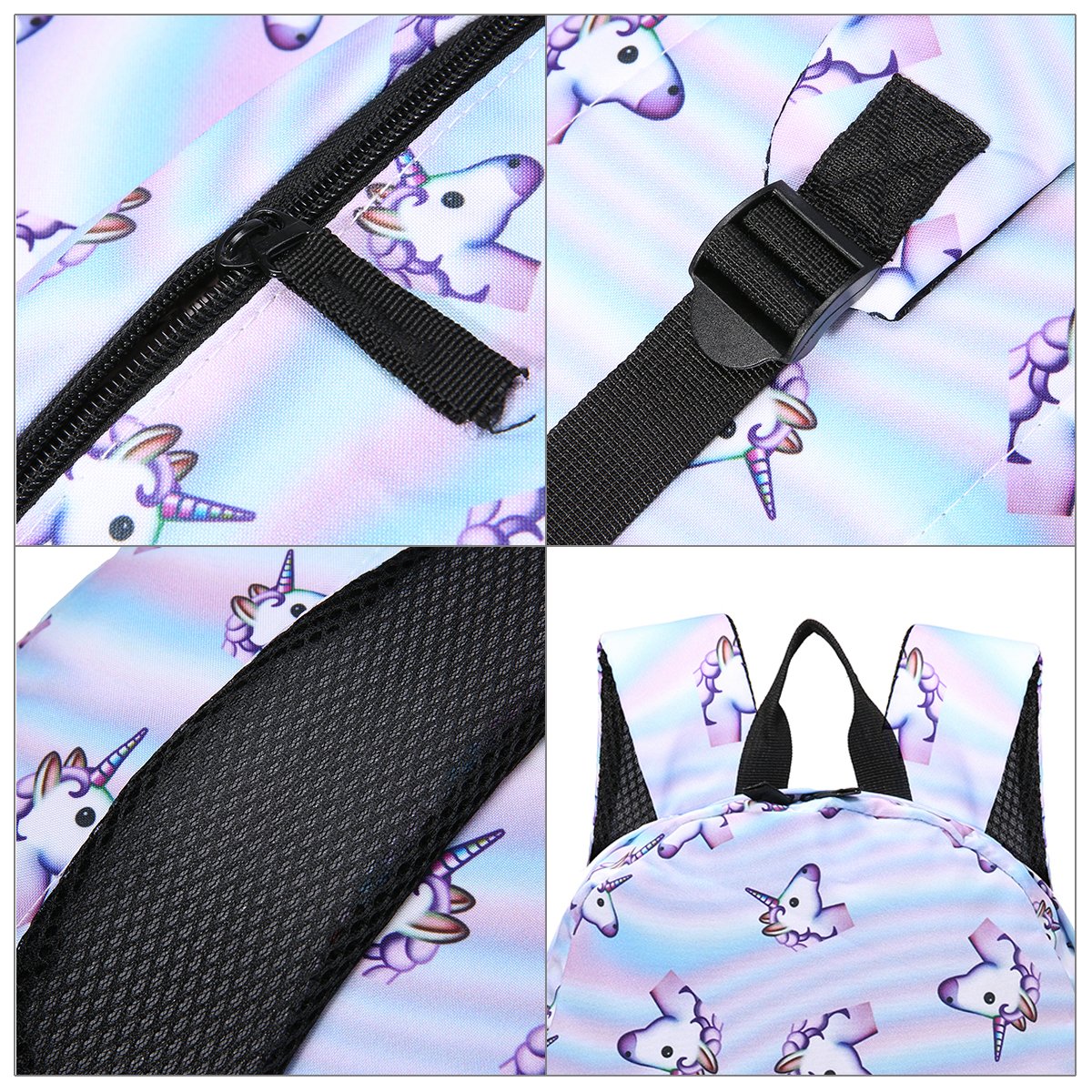 Tezoo Casual Schulrucksäcke Rucksack Damen Einhorn Rucksäcke Schule Daypacks Kinderrucksack für 14 Zoll Laptop College Backpack für Kinder Jungen Studenten Blau