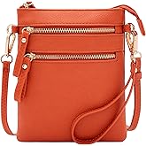 Solene Small Crossbody Bag for Women, Multi Zip Pockets with Detachable Wristlet, Lightweight Travel Purse, Cell Phone Pouch