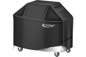 BOCIZUFSTAR Grill Cover for Outdoor Heavy Duty Gas Barbecue Grill with Adjustable Straps, 64 Inch - Waterproof, UV and Fade Resistant for Weber Gas Grills and More, Black