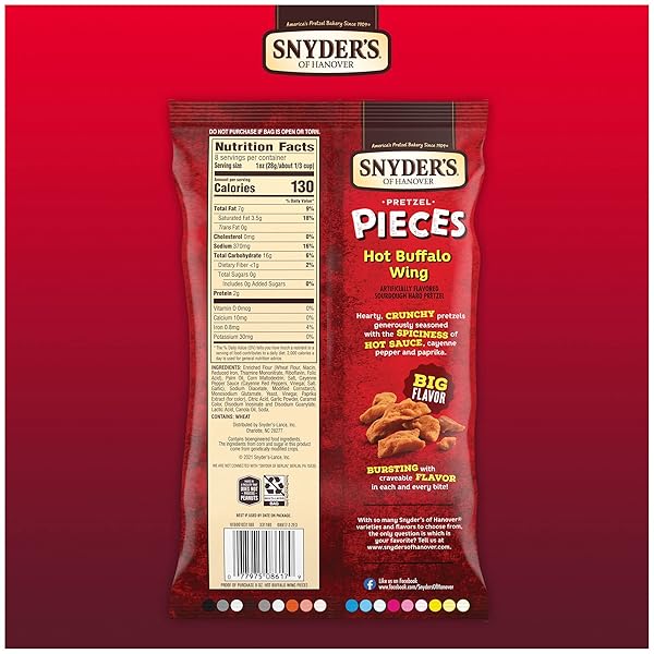 SNYDER’S OF HANOVER PRETZEL PIECES, HOT BUFFALO WING, 8 OZ