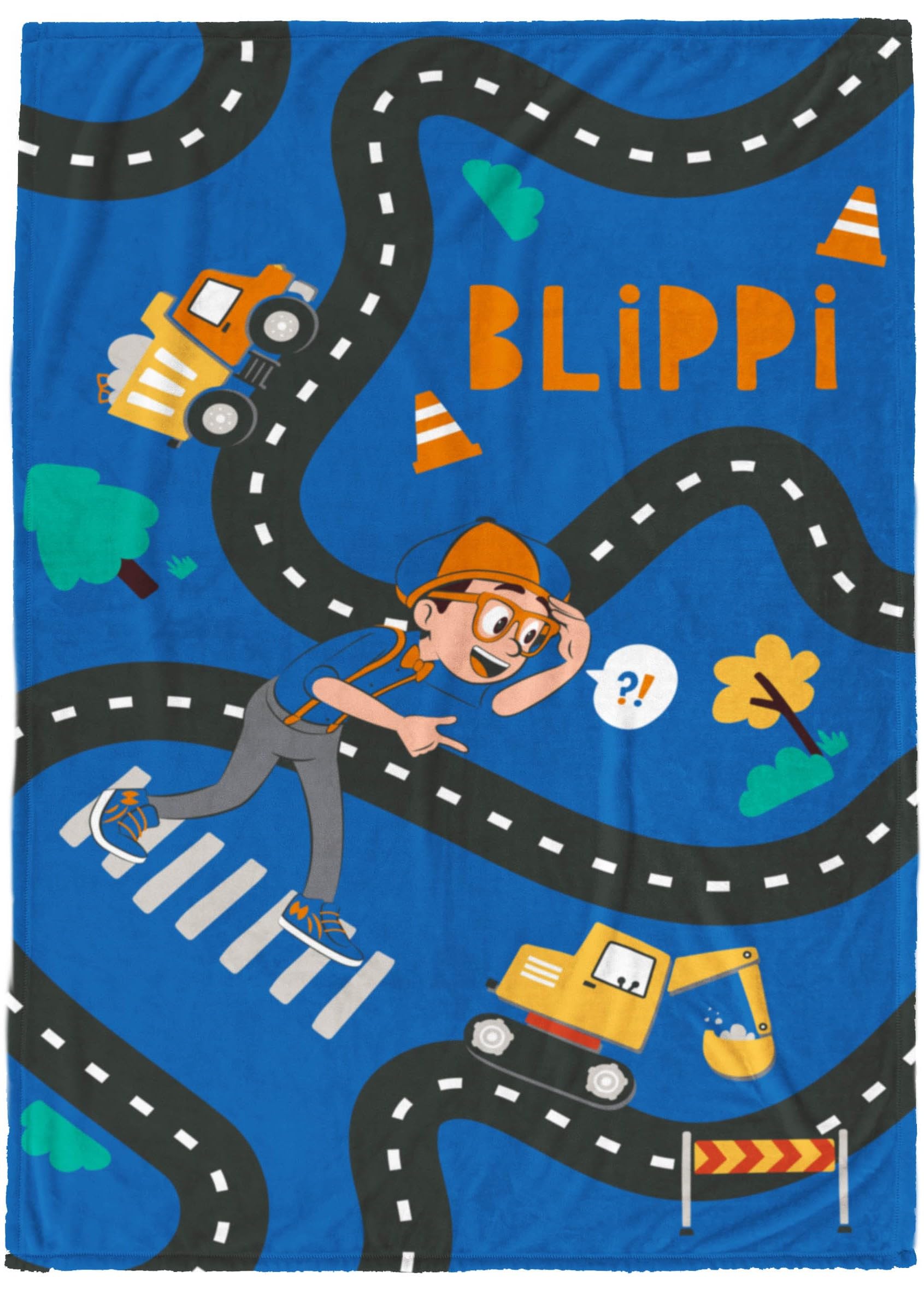 Jay Franco Kids Plush Throw Blanket – Soft & Cozy Fleece Throw for Bedroom & Couch Décor, Official Licensed Product, Blue - Blippi, 60x90 - Large Blanket Image