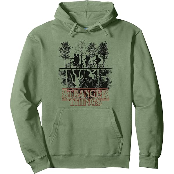 Sweatshirt Stranger Things Noël - Design "Upside Down" Avec Vœux De Noël, Coupe Classique, Coton
