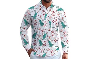zeetoo Mens Shirts Long Sleeve,Casual Printed Mens Button Up Shirts with Pocket