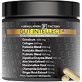 Formulation Factory Probiotics for Women & Men - Gut Intellect 10-in-1 Digestive Enzymes with Prebiotics and Postbiotics - Total Gut Health Supplement - 120 Capsules, 2 Month Supply