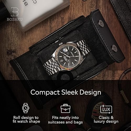 Leather Watch Roll Travel Case – Watch Travel Case for Men