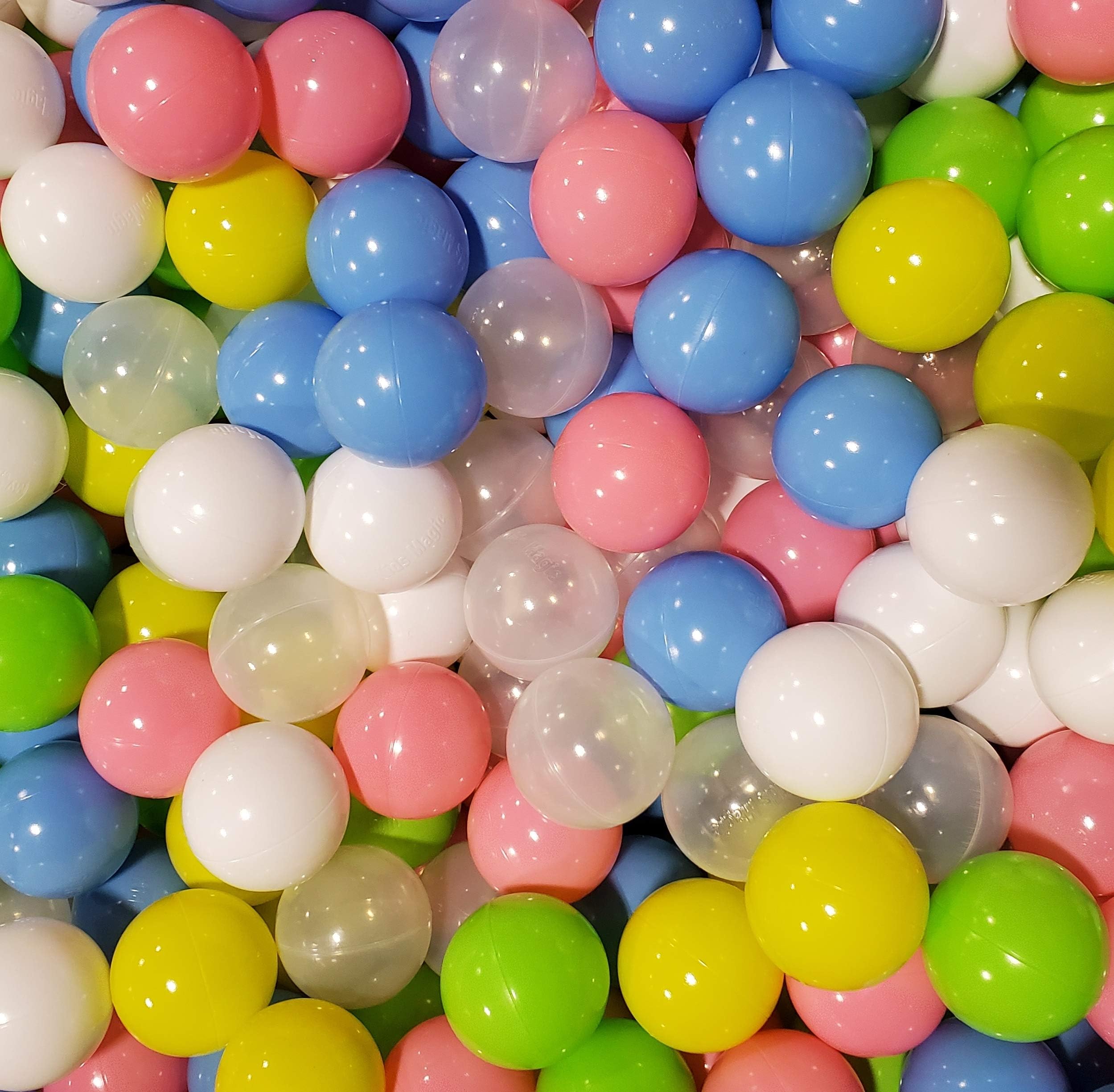 Pack of 600 Multi-Color Super Size 2.95" 75mm Ball Pit Balls - Crush-Proof Air-Filled Phthalate/BPA Free Non-Toxic Non-Recycled Plastic (Pack of 600, Multi-Colors)