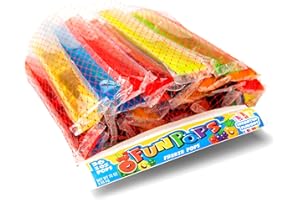 FunPops Frozen Ice Pops, 36-Fruit Flavored Freeze Pops, Frozen Summer Snack For All Ages, Low Calorie
