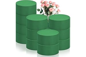 WhistenFla 6Pcs 3" Round Floral Foam Blocks, Green Wet Dry Flower Foam for Fresh and Artificial Flowers, Wedding, DIY Craft, Party Decoration, Flower Arrangements (3" X 1.5")