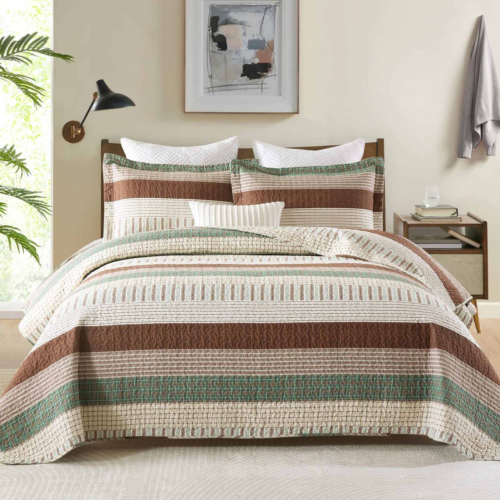 PANGUSHAN 100% Cotton Quilt Set Queen