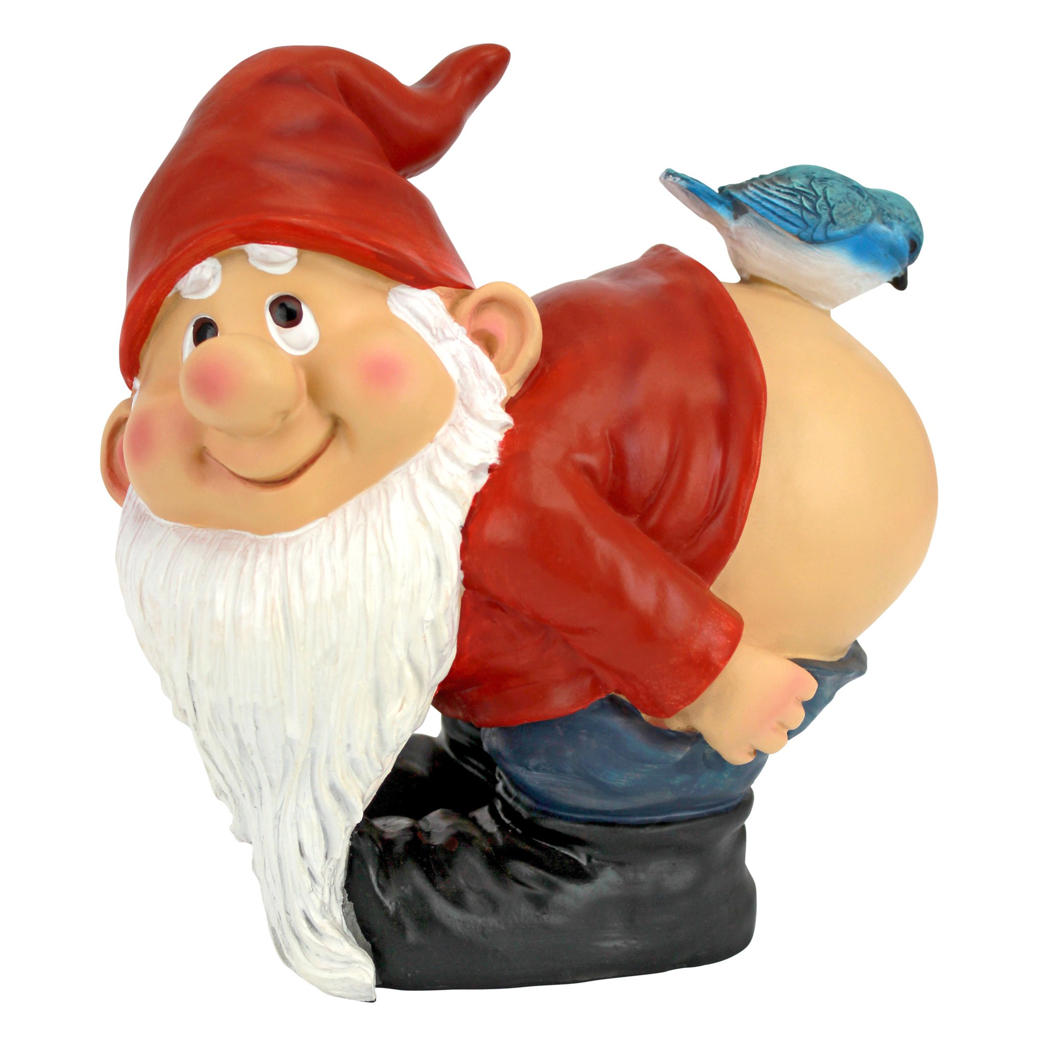 Design Toscano QM22997 Loonie Moonie Bare Buttocks Garden Gnome Statue, Medium 20.25 cm, Polyresin, Full Color