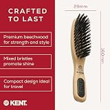 KENT PF10 Mini Hair Brush Pure Bristle Beechwood Travel Smoothing Brush Fine view 6