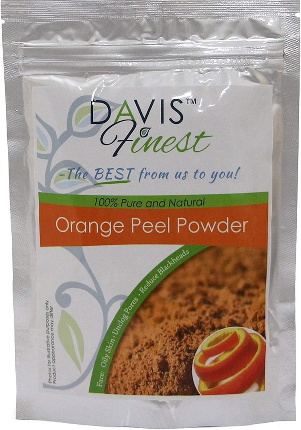 Davis Finest Organic Orange Peel Powder 100g, Chemical-free, Natural Vitamin C Facials, Face Mask, Exfoliating, Antiageing - Image 4