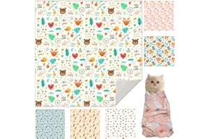 Ruiliangai Cat Grooming Wrap, Cat Wrap for Cutting Nails, Self-Adherent Fabric Wrap for Cats, Cat Burrito Wrap Anti-Scratch, Anti-Escape, Multifunctional Swaddle Wrap Pet Tool (Funny Bear, X Large)