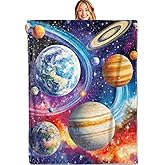 MIEPOS Solar System Galaxy Throw Blanket,50x60in,Soft,Lightweight Flannel,Planet Star Nebula Blankets - Gifts for Girls Boys,Astronomy Lover,for Couch Office Travel,Home Living Room Cosmic Decor