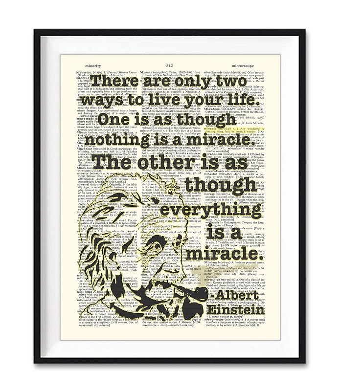 Amazon.com: Everything Is A Miracle, Albert Einstein Quote Art Print
