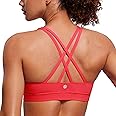 CRZ YOGA Women's Strappy Sports Bras Fitness Workout Padded Yoga Top Criss Cross Back Cami