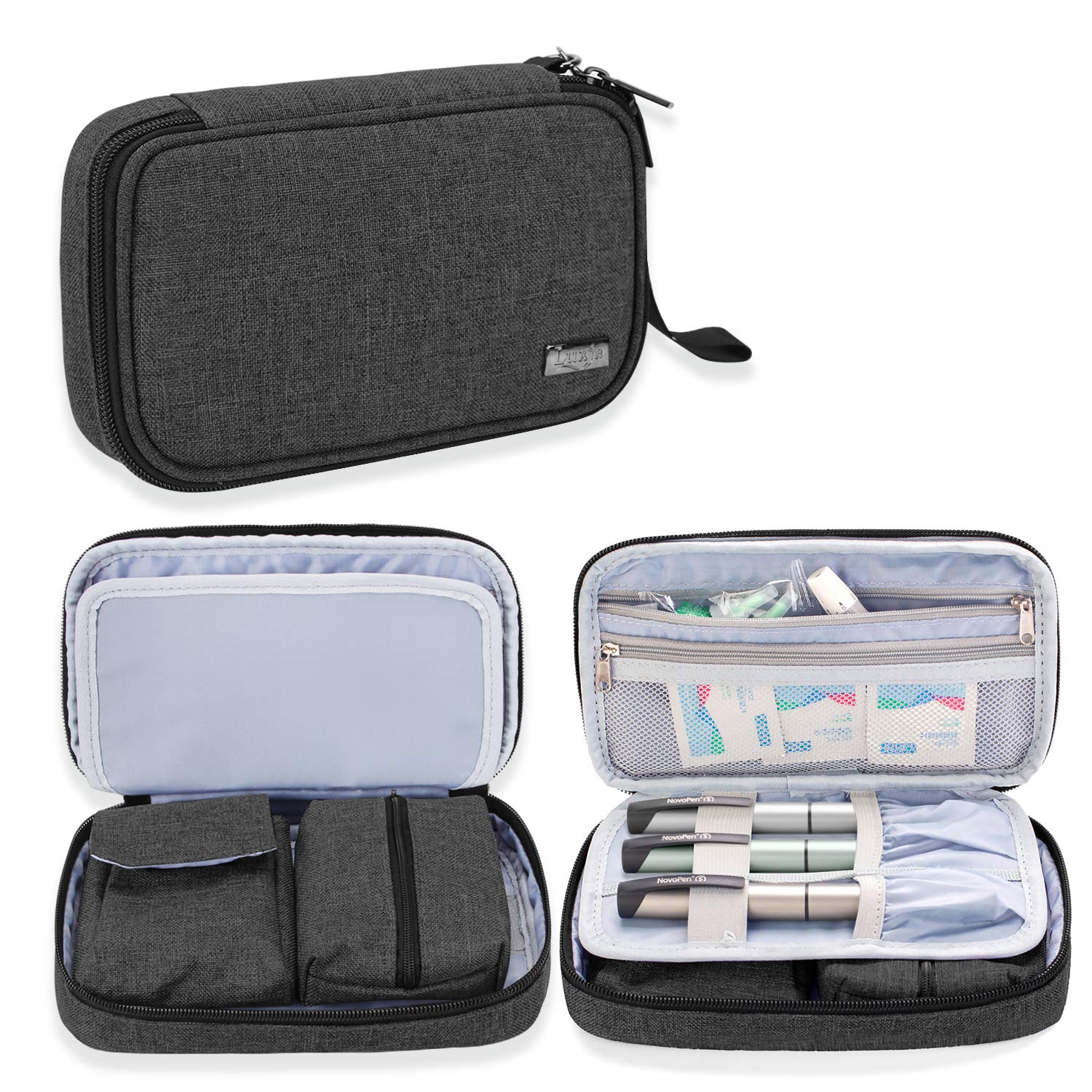 Luxja Diabetic Travel Bag, Diabetic Storage Case for Glucose Meter and Other Diabetic Supplies (Bag Only), Black