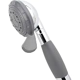 YOO.MEE ADA Handheld Shower, Fits Elderly and People Disabled in Action | Big-button Turning, Silicone Grip, Pause Setting, for Parkinson, Arthritis, 79 Inch Stainless Steel Hose Included, Chrome