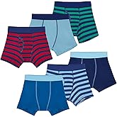 Saint Eve Kids Boys 100% Cotton 6 Pack Underwear Set - Soft & Breathable Comfort - Multi Pack Boxer Briefs Sets for Kids