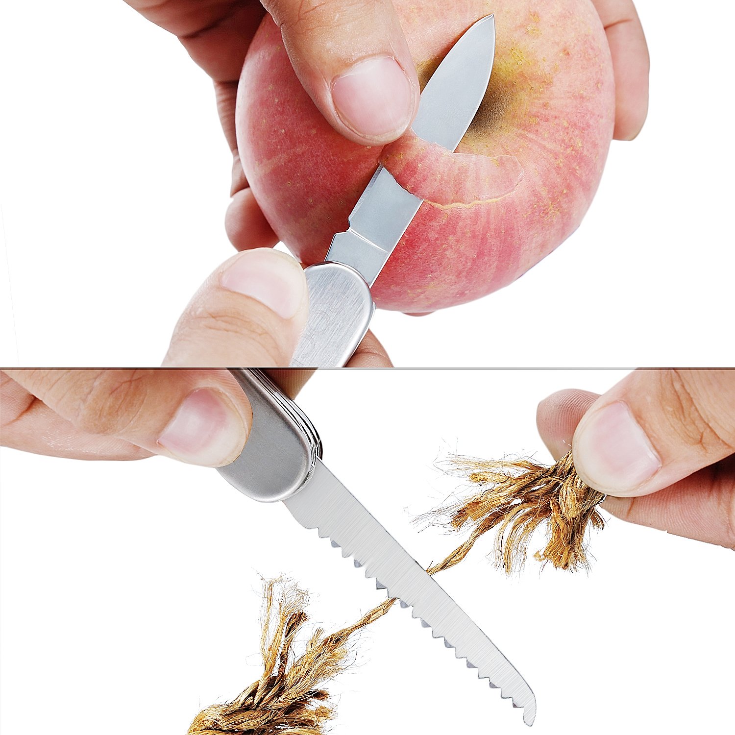 Multitools Knife, RockBirds Stainless Steel Multi Pocket Knife, 11-in-1 Multi-Function (2 PACK)