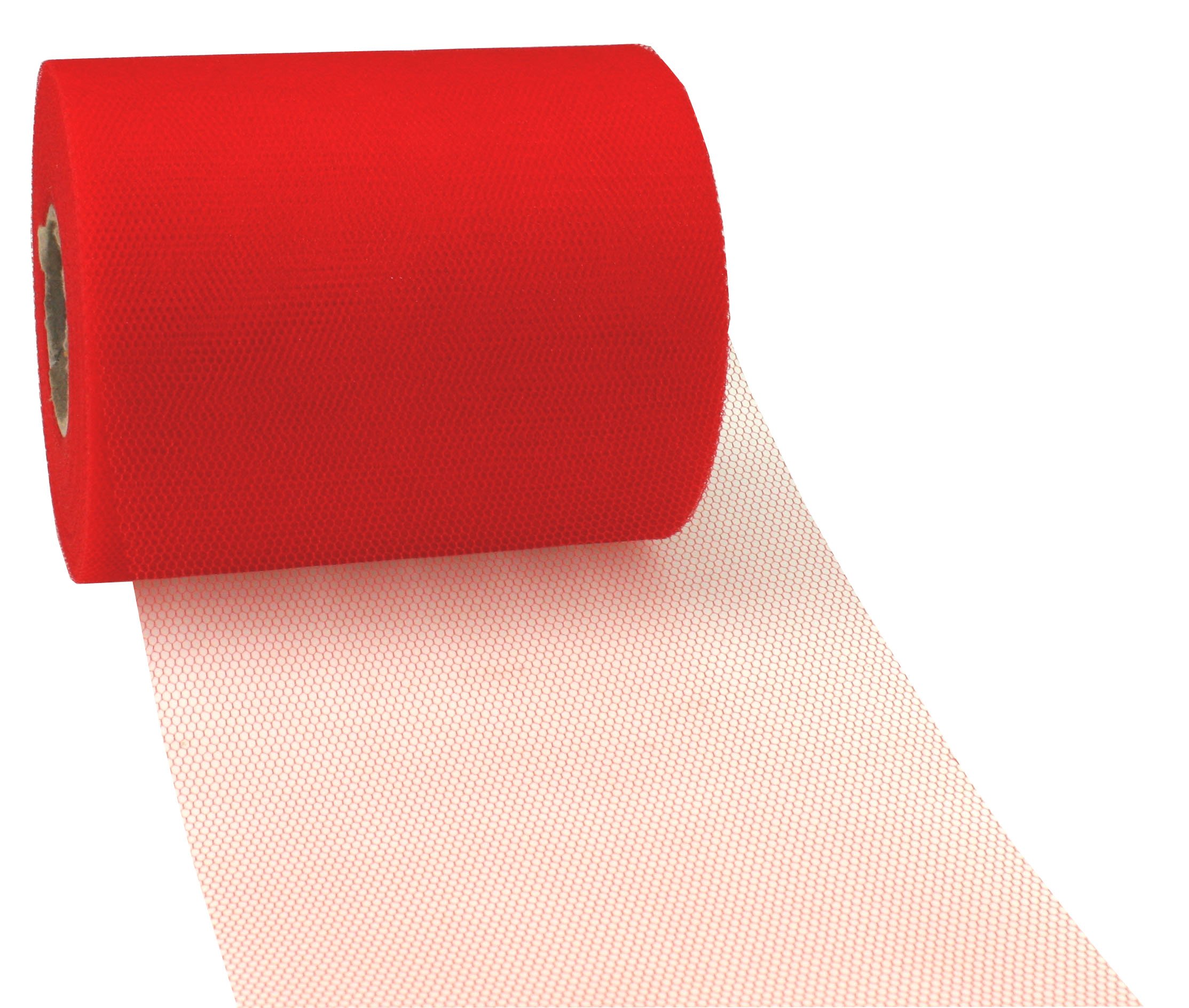 C.E. Pattberg VERONA Decoration Ribbon - red, 50 m Tulle Band For Wrapping And Decorating, 112 mm Width, Elegant Ribbon For Easter Decorations, Baby Showers, Christmas, Wedding, And Car Decoration