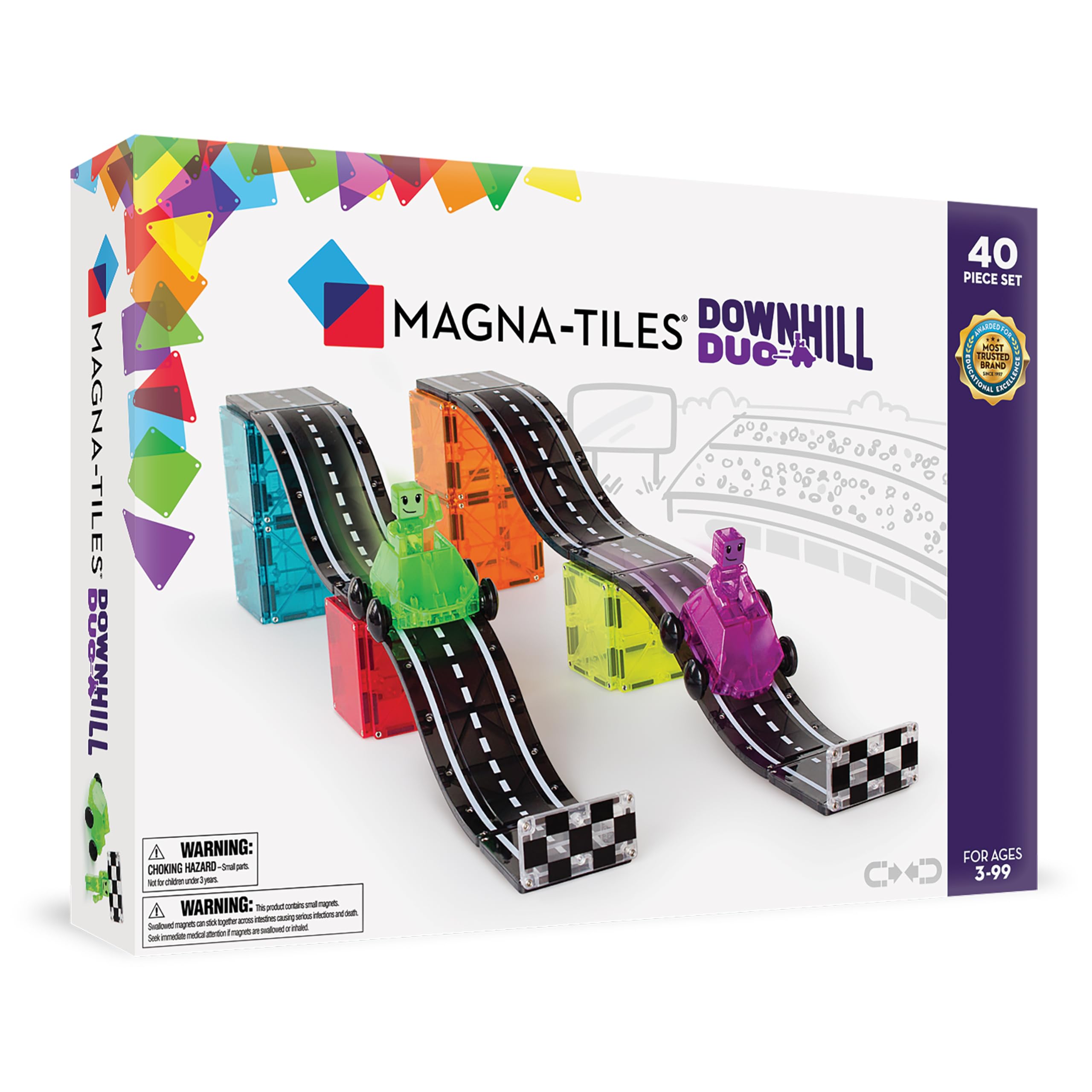 Photo 1 of MAGNA-TILES Downhill Duo 40-Piece Magnetic Construction Set, The Original Magnetic Building Brand