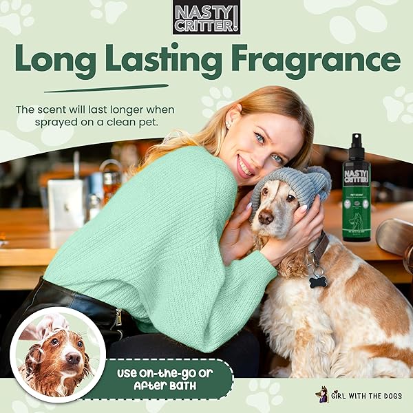GIRL WITH THE DOGS NASTY CRITTER! PET SCENT 8 OZ – FOR CATS AND DOGS – MADE IN USA