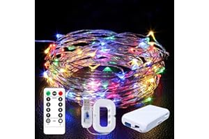 FWYWNL USB Plug and Battery Powered Dual Purpose Fairy Light,16ft 50 LED Flashing String Lights, Remote Control and Timer, Wa