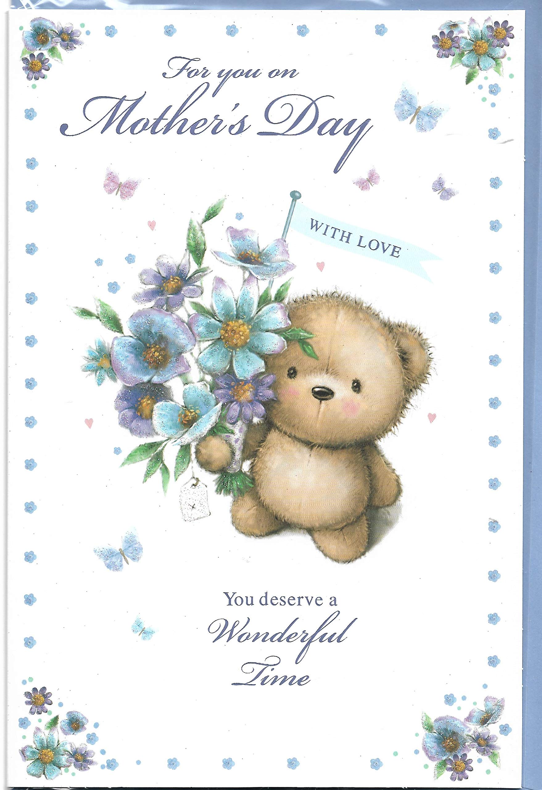 Mother's Day Card 15 x 23 Cm For You On Mother's Day You Deserve A Wonderful Time Cute Teddy