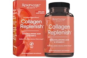 RESERVEAGE NUTRITION Reserveage Beauty Collagen Replenish - Collagen Booster & Supplement for Healthy Skin Care & Hair Growth - Supports Natural Elastin Production - 120 Capsules (30 Servings)