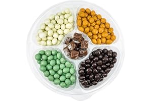 NY Spice Shop Mix Chocolate Covered Espresso Beans with Fudge Caramel Squares Tray - Gourmet Coffee Candy Balls (2 Pound)