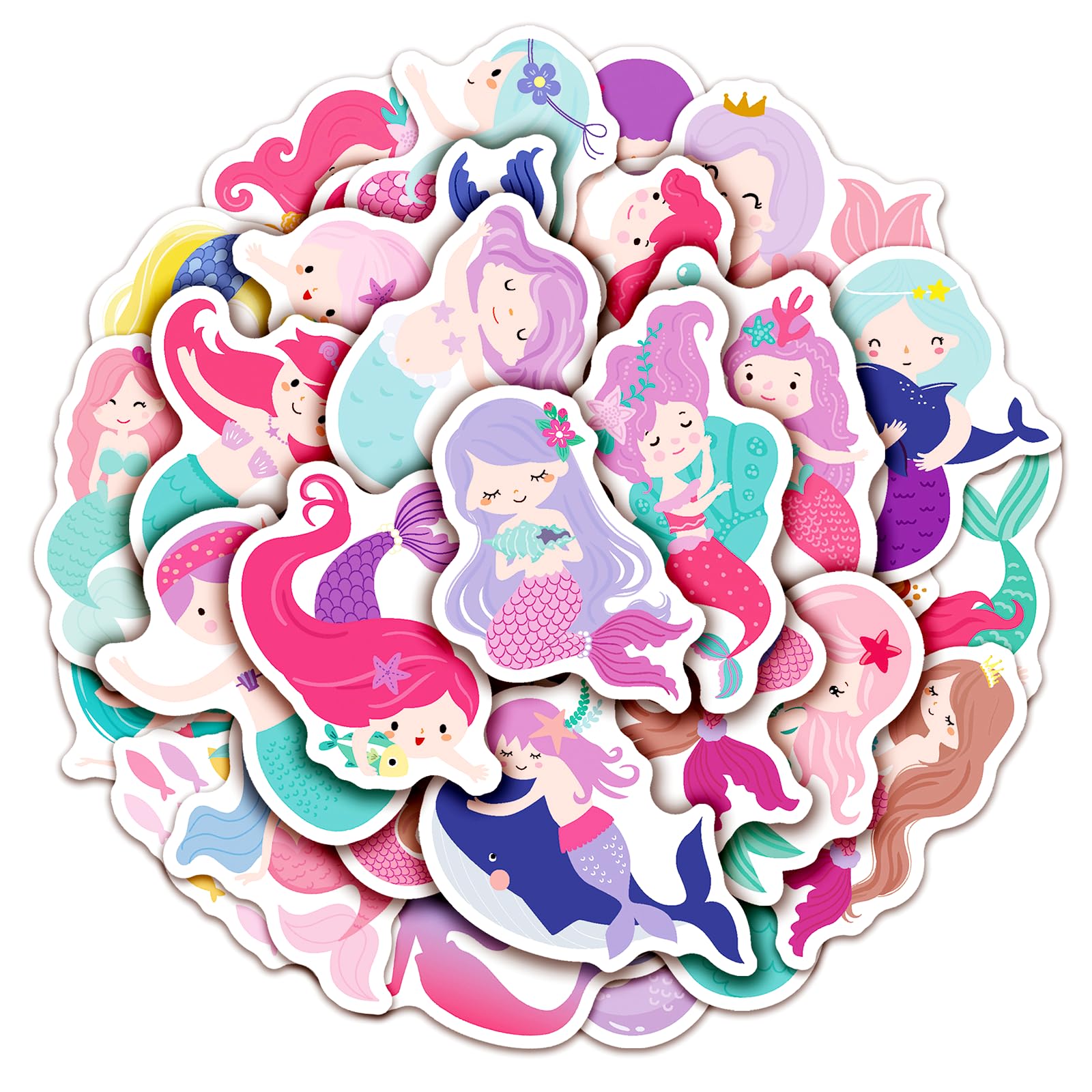 Photo 1 of 100 Pack Mermaid Stickers, Mermaid Party Favors, Birthday Decorations