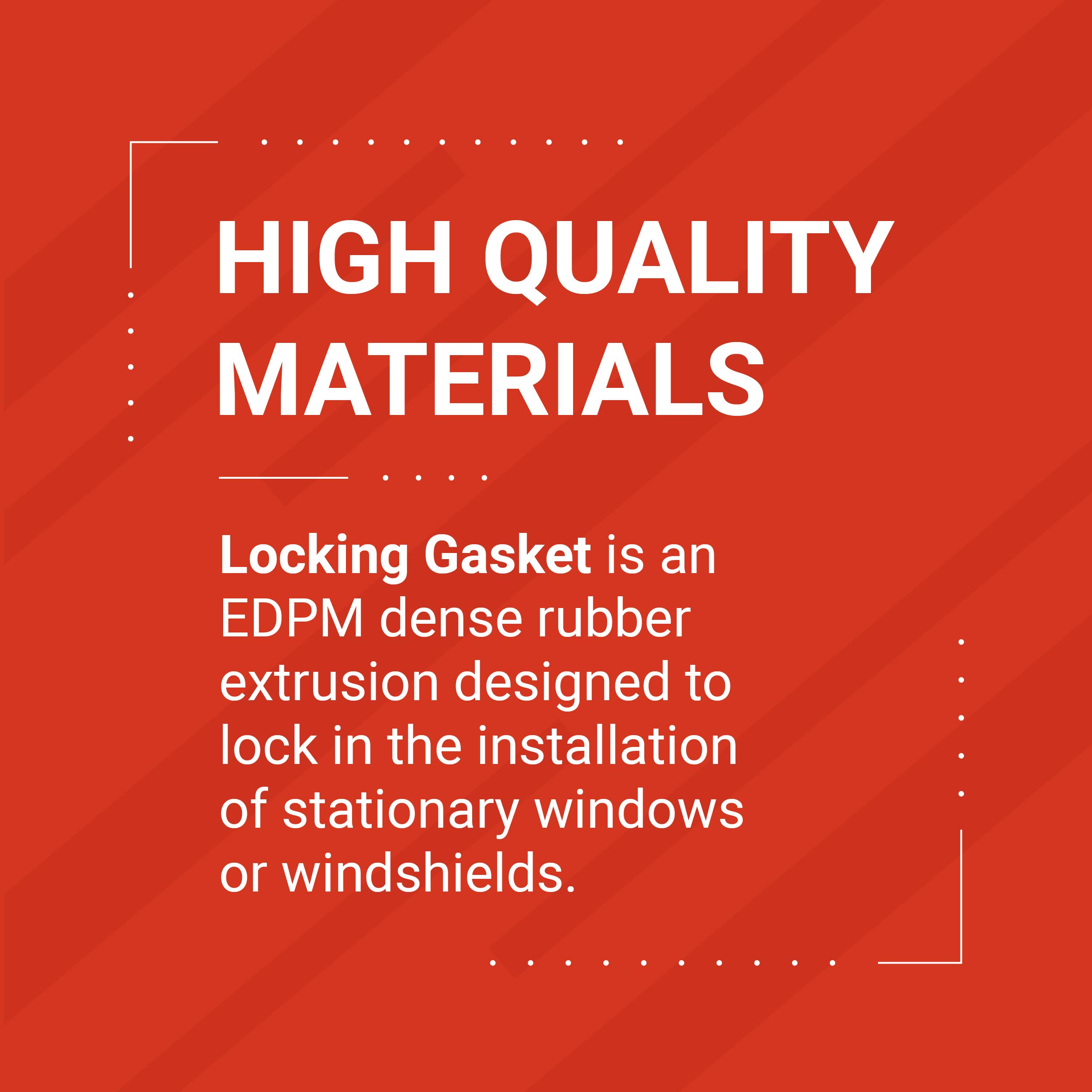 TrimLok EPDM Dense Rubber Window Locking Gasket Fits 1/4” Glass And