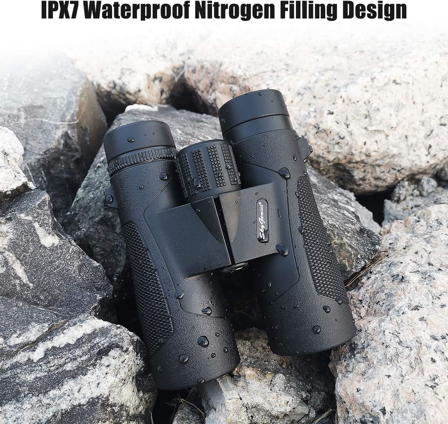 SkyGenius 10x42 Binoculars for Bird Watching, Antifog Waterproof Binoculars for Adults, Bak-4 Roof Prism Quick Focus HD Binoculars for Sporting Event Sightseeing with Strip : Camera & Photo