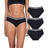 ANLIQI Cotton Underwear for Women Lace Trim Hipster Panties Soft & Cute Breathable Bikini Briefs Undies with Bow Multipack
