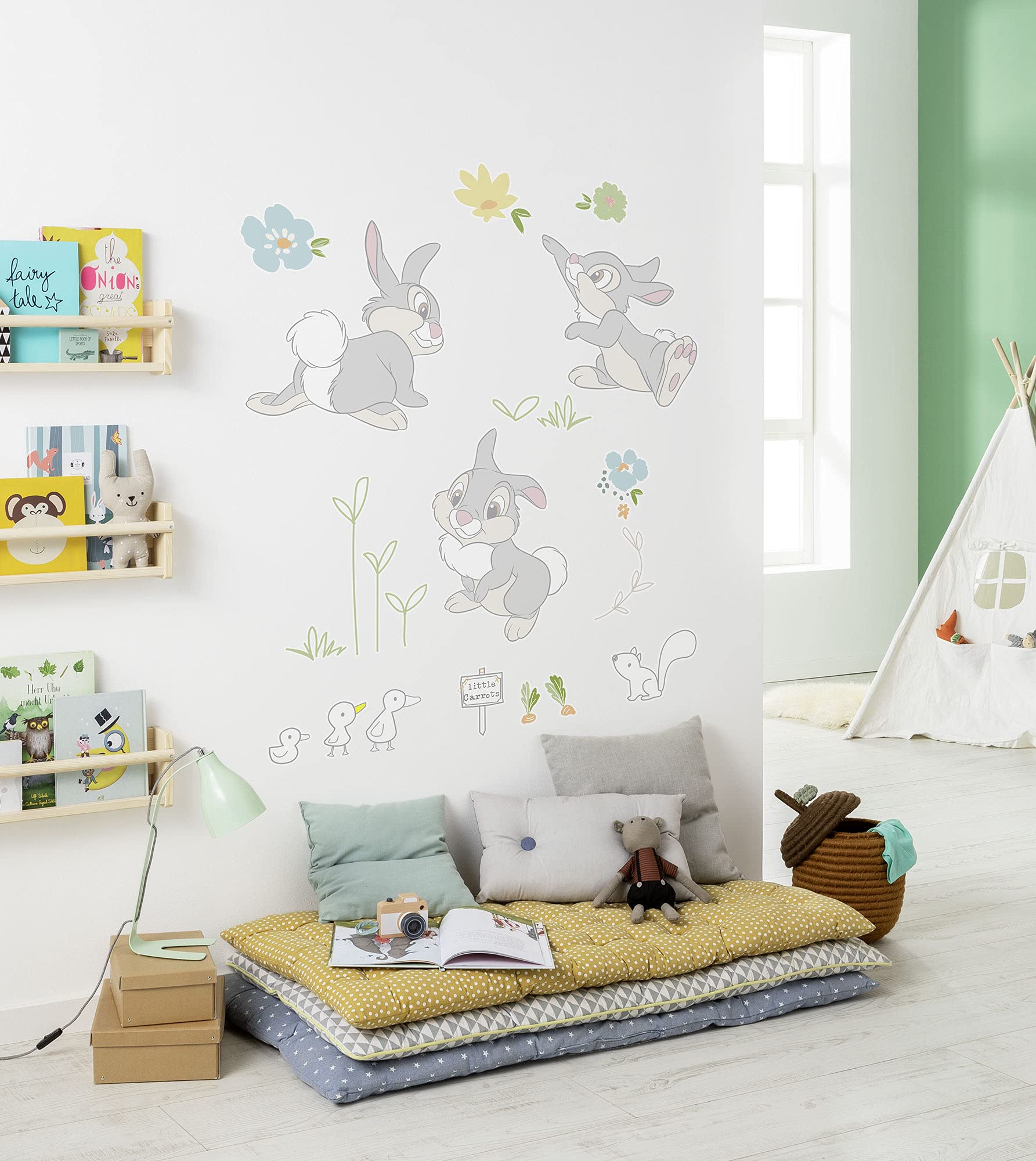 Disney Wall Sticker by Komar Thumper in the Garden 50 x 70 cm (Width x Height) 13 Pieces - Knocker Bambi Decorative Sticker Wall Sticker Wall Sticker Wall Decoration Children's Room - 14107h