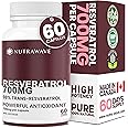 Nutrawave 700mg RESVERATROL Supplement Capsules (STRONGEST IN CANADA), 98% Pure Trans Resveratrol, Powerful Antioxidant and A