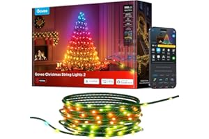 Govee Christmas Lights 2, RGBWIC 99FT 300LEDs Holiday String Lights with Shape Mapping Function, Smart LED Decoration for Indoor Outdoor Tree, 130+ Preset Scenes, Voice and APP Control, Green Wire