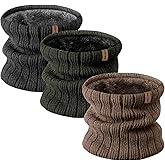 FANCY WELL Winter Neck Gaiter for Men – 3 Pack Ski Neck Warmer, Fleece Face Mask Cover, Cold Weather Neck, Neck Warmers