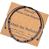 JoycuFF Inspirational 𝐌𝐨𝐫𝐬𝐞 𝐂𝐨𝐝𝐞 𝐁𝐫𝐚𝐜𝐞𝐥𝐞𝐭 𝐟𝐨𝐫 𝐖𝐨𝐦𝐞𝐧 Secret Message Wood Beads with Cord Jewelry Birthday Mother's Day 𝐆𝐢𝐟𝐭 𝐟𝐨𝐫 𝐇𝐞𝐫 Mother Grandmother